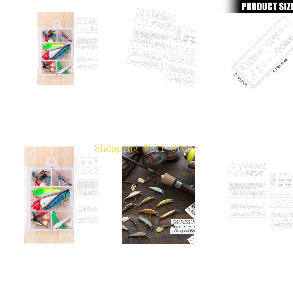 Fishing Equipment Used - KX4B 6Pcs Hollowed Fishing Lure Stencils