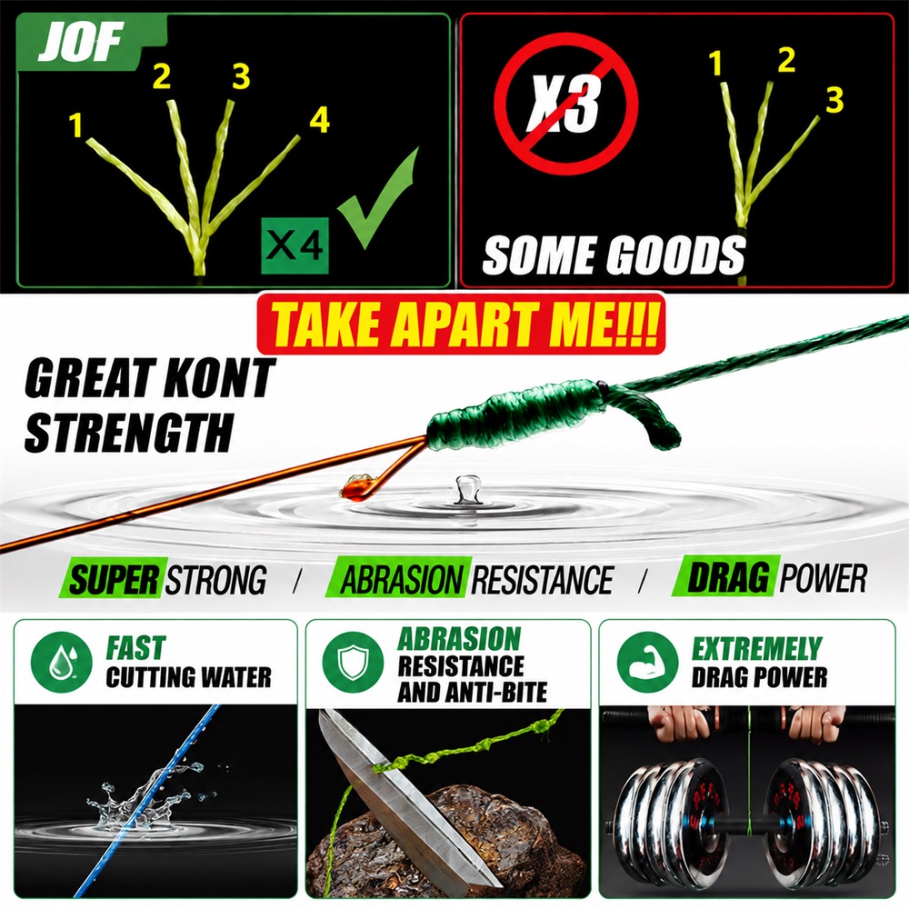 JOF 4X Braided PE Fishing Line - Fishing Equipment Bundle review and price