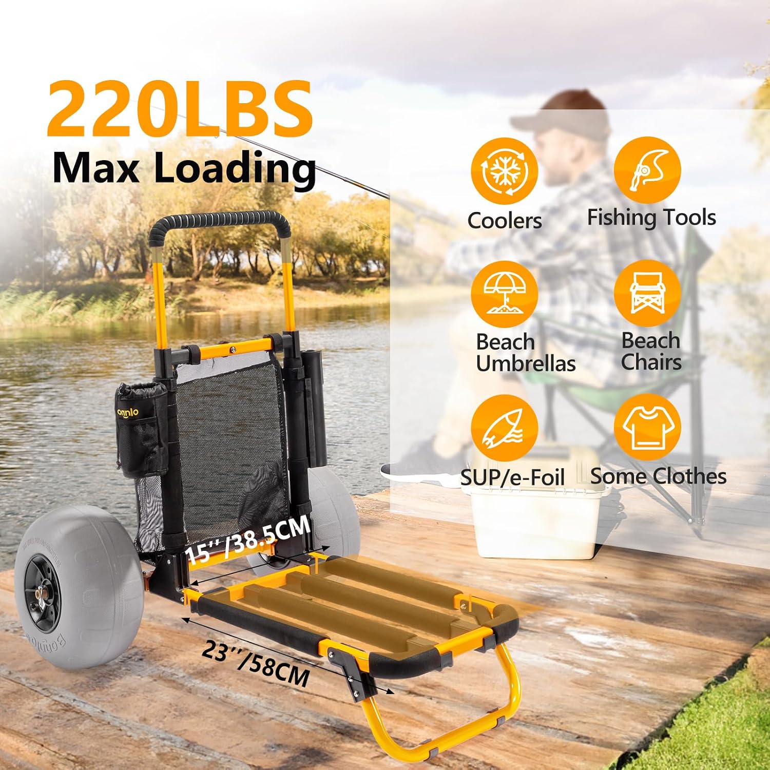Bonnlo Beach Fishing Cart, Bea - Rod Holder Fishing review and price
