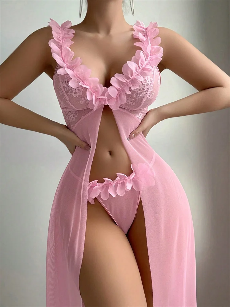 Pink Floral Lace See Through N - Waders review and price