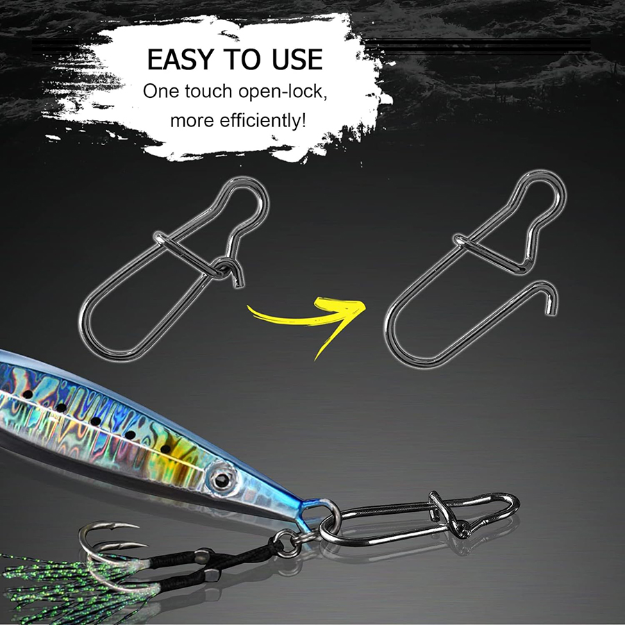 50Pcs Crankbait Snaps Stainles - Fishing Equipment Used review and price