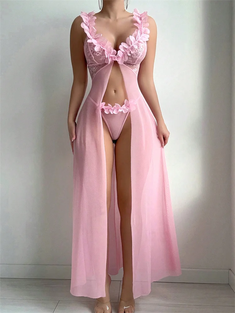 Pink Floral Sexy Nighties Wome - Waders review and price